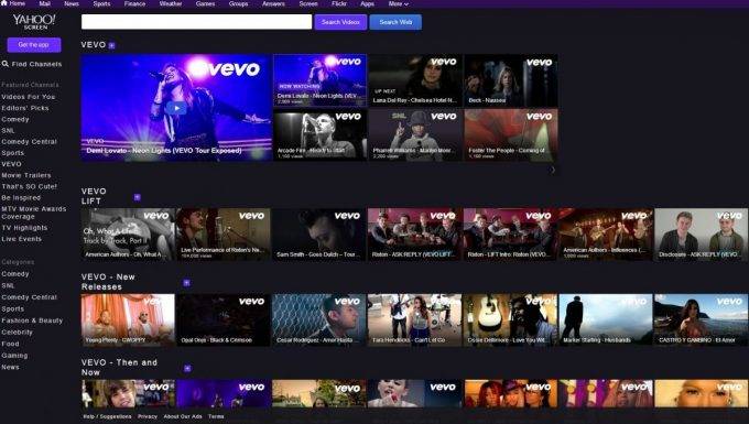 yahoo screen