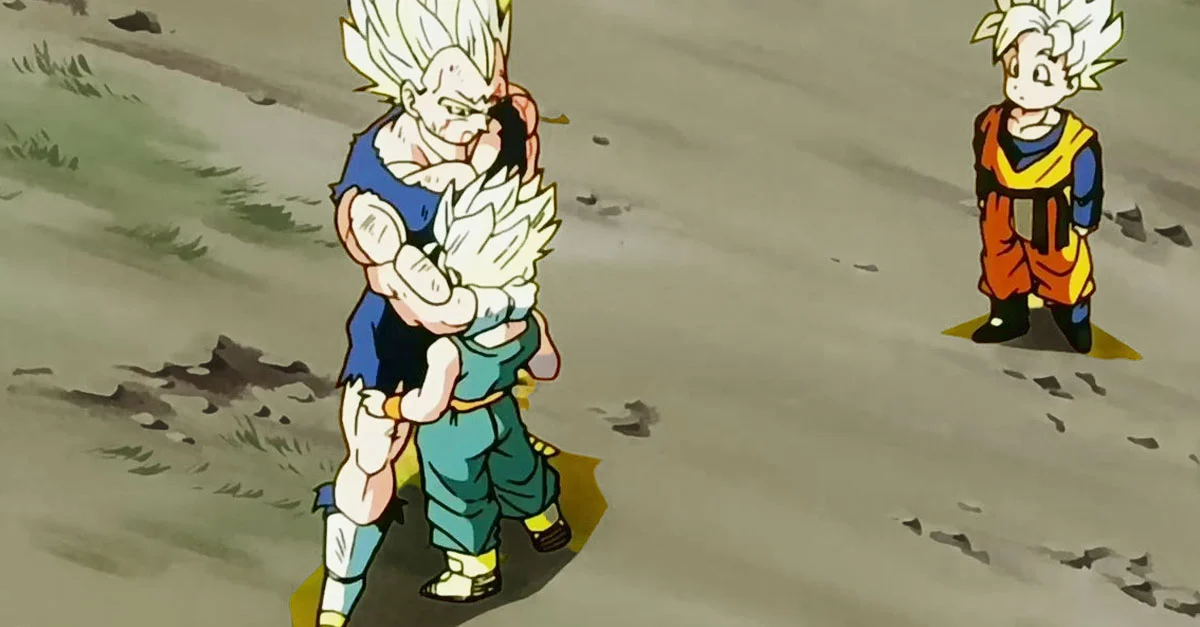 La scena in cui Vegeta si sacrifica per Trunks e Bulma è una delle cose più commoventi mai viste in Tv