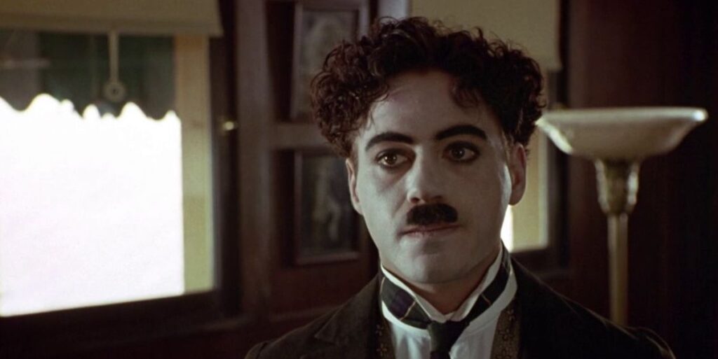 Robert Downey Jr, in una scena di Chaplin . Da Bad Taste (1200x601)
