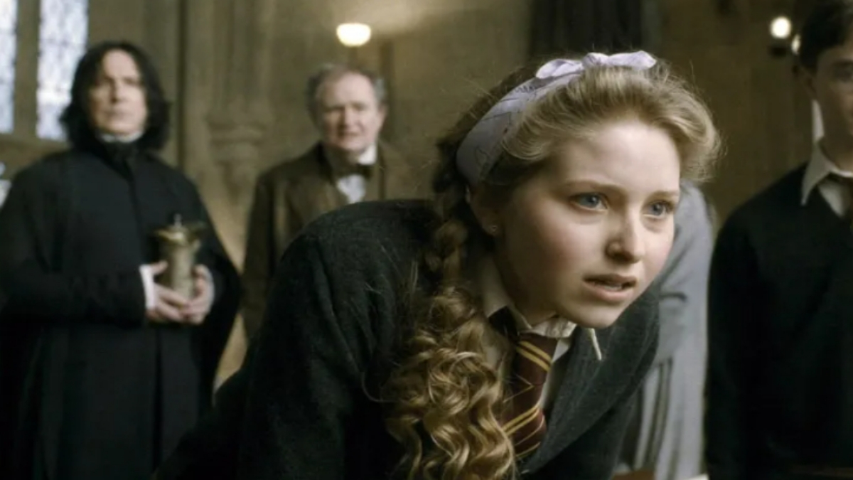 In foto Jessie Cave in una scena di Harry Potter