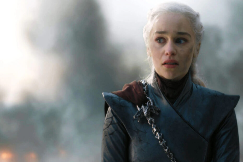 Daenerys Targaryen in una scena chiave dell'ultima stagione di Game of Thrones