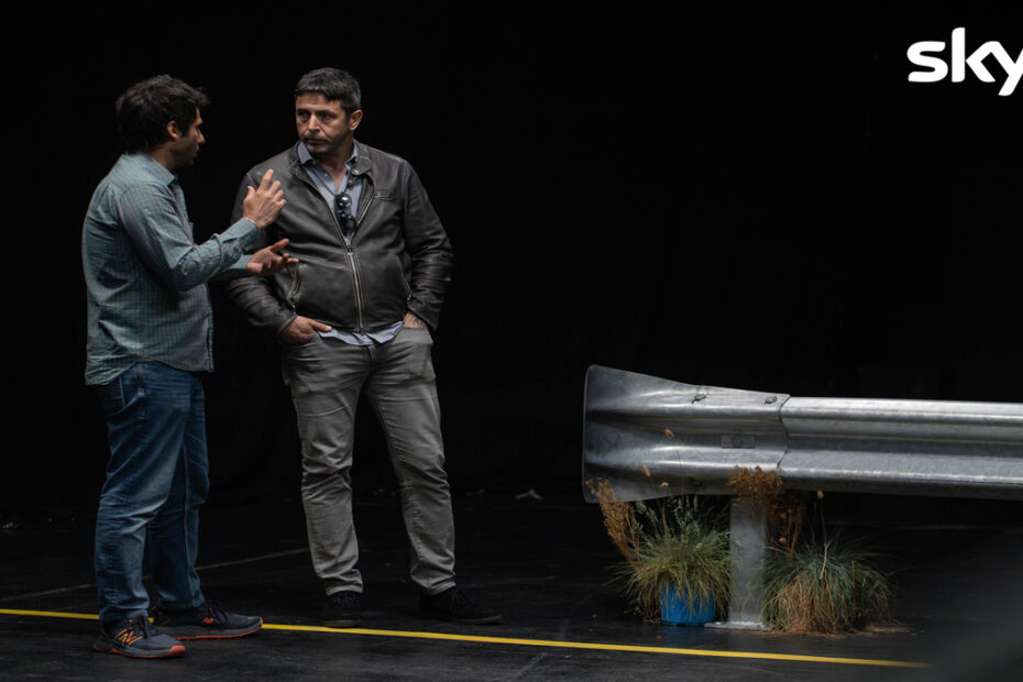 Pablo Trincia sul set de Il Cono D'Ombra