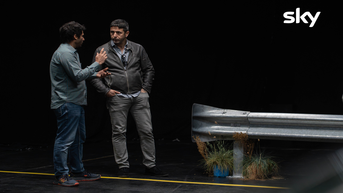 Pablo Trincia sul set de Il Cono D'Ombra