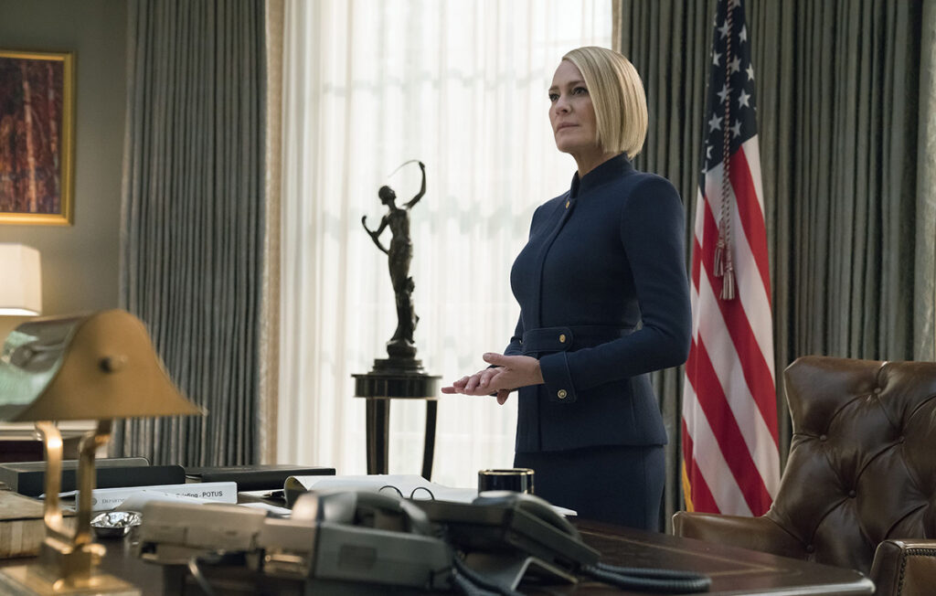 Robin Wright in una scena di House of Cards, uno dei peggiori finali delle Serie Tv