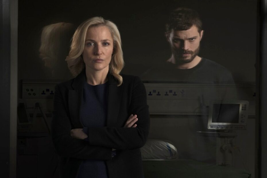 Gillian Anderson e Jamie Dornan in un'immagine tratta da The Fall, una delle Serie Tv da vedere su Netflix passate inosservate