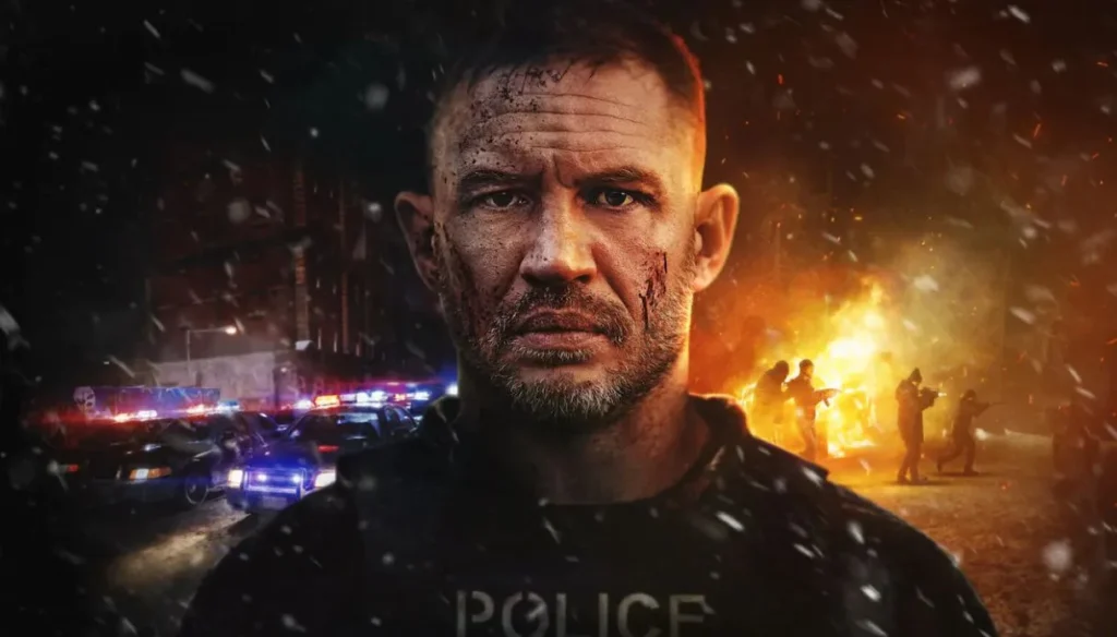 Tom Hardy in una scena di Havoc, uno dei film da vedere su Netflix