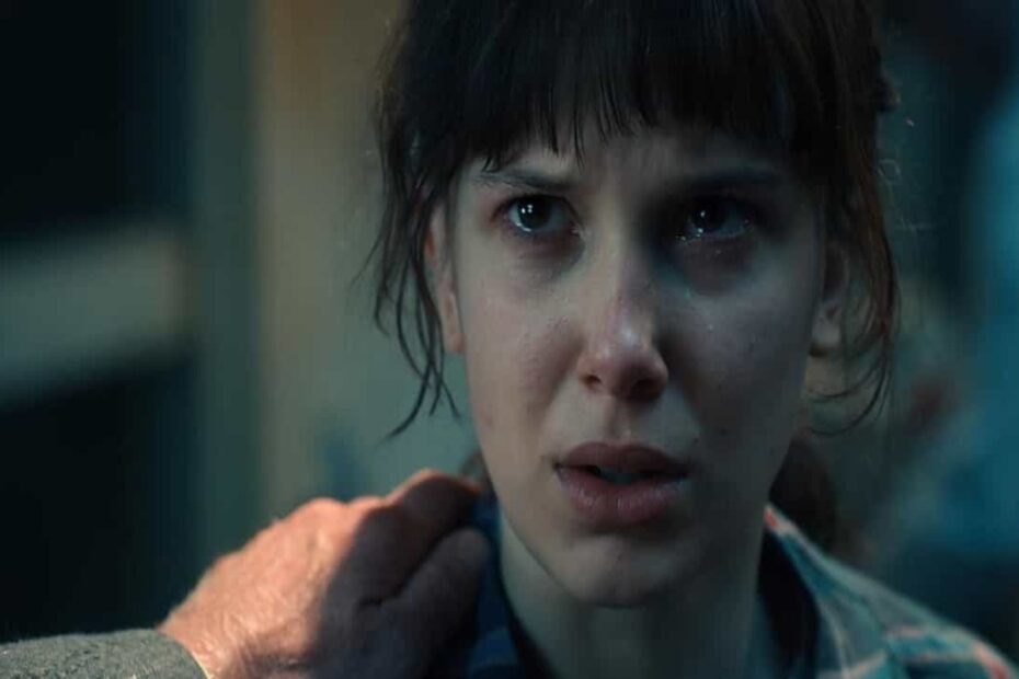 Millie Bobby Brown in una scena di Stranger Things