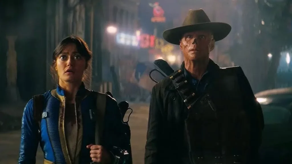 Lucy e il Gjoul incontrano tre Deathclaws nel quinto episodio di Fallout