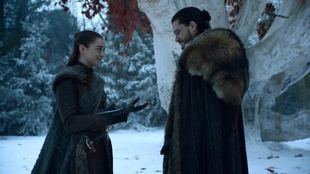 Arya Stark e Jon Snow in una scena di Game of Thrones, uno dei peggiori finali delle Serie Tv