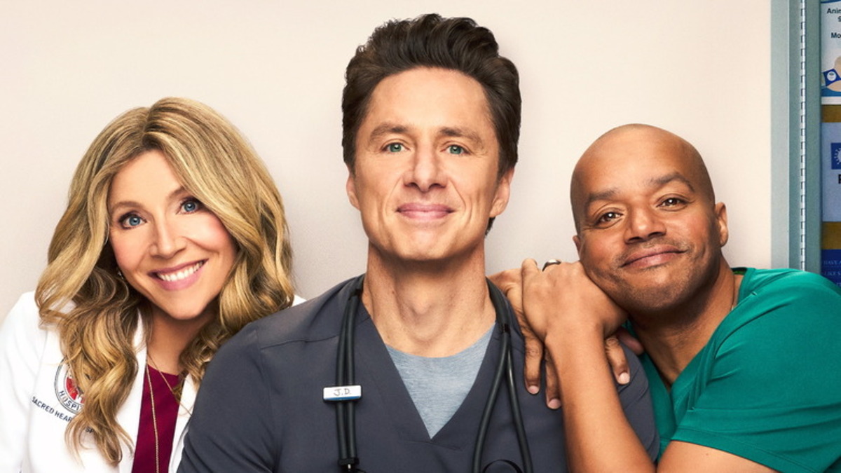 Zach Braff, Donald Faison e Sarah Chalke nel revival di Scrubs