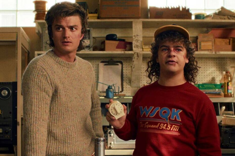 Gaten Matarazzo e Joe Keery in Stranger Things