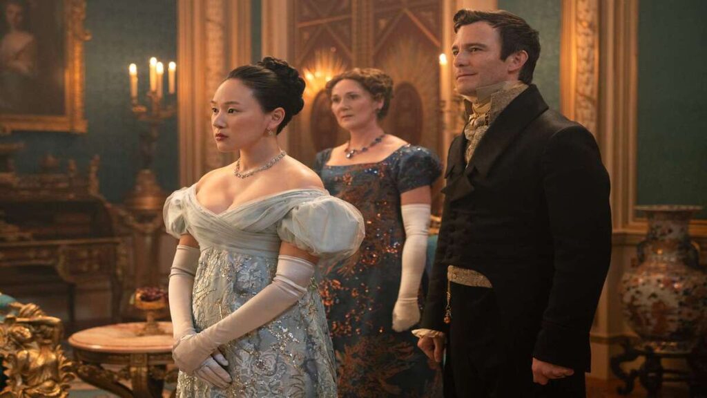 Sophie e Benedict in una scena del finale di Bridgerton 4, una delle migliori serie tv netflix