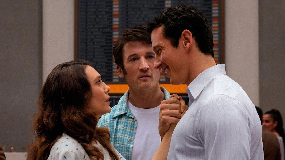 Elizabeth Olsen, Miles Teller e Callum Turner in Eternity