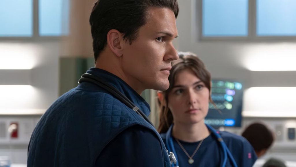 Blake in una scena del revival di Scrubs 