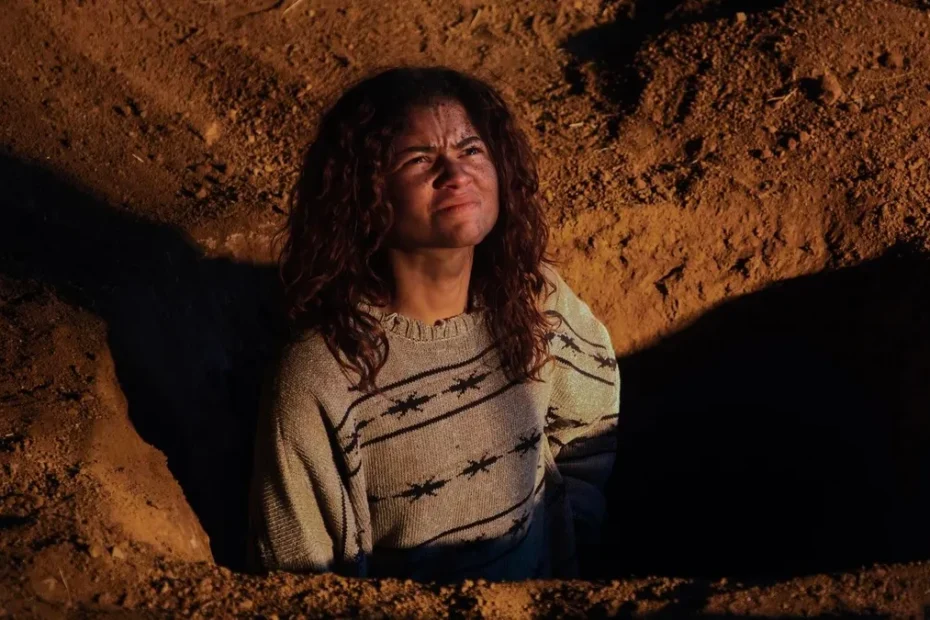 Rue in una scena di Euphoria 3