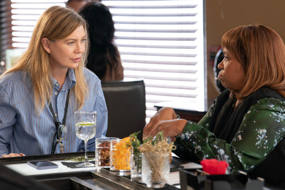 Meredith in una scena di Grey's Anatomy 22