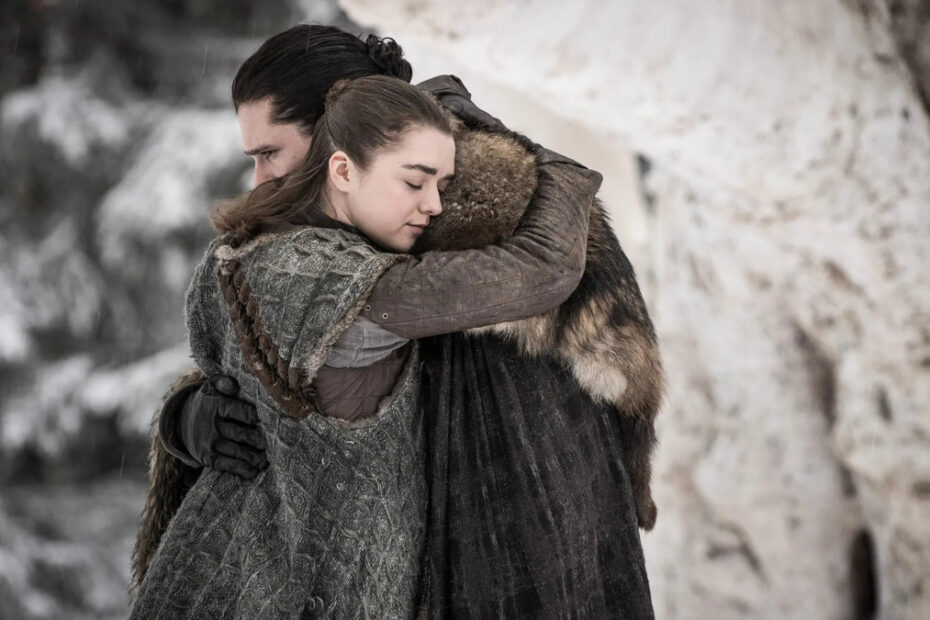 Jon Snow e Arya Stark in Game of Thrones