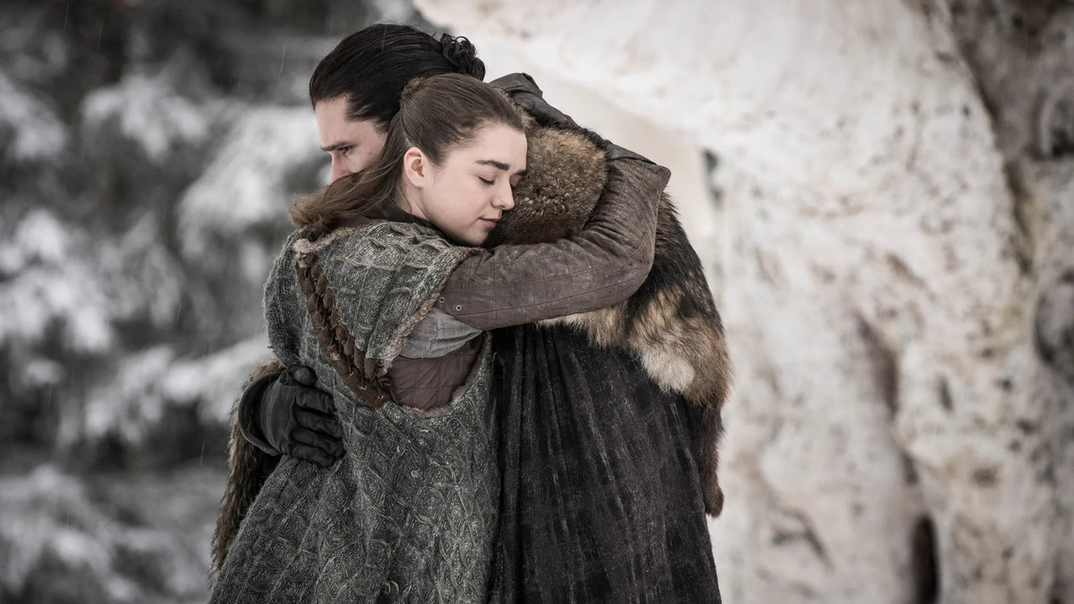Jon Snow e Arya Stark in Game of Thrones