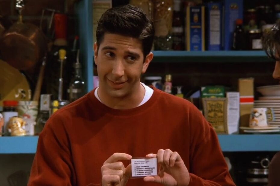 Ross Geller in una nota scena della serie 'Friends'