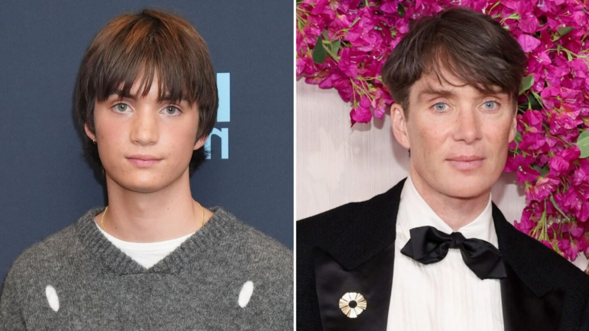 Cillian Murphy attends the 96th Annual Academy Awards (left), Aran Murphy at 'Youth' - (Marleen Moise/Getty Images